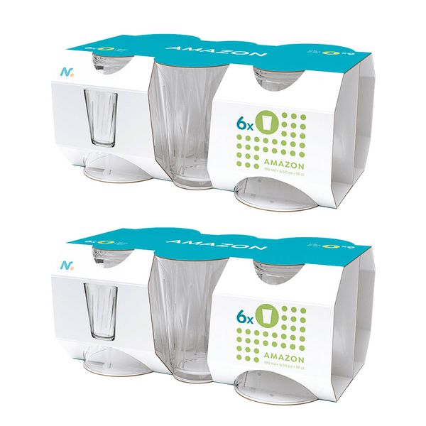 Kit 12 Copos Nadir Amazon em Vidro Transparente 190ml 5129641